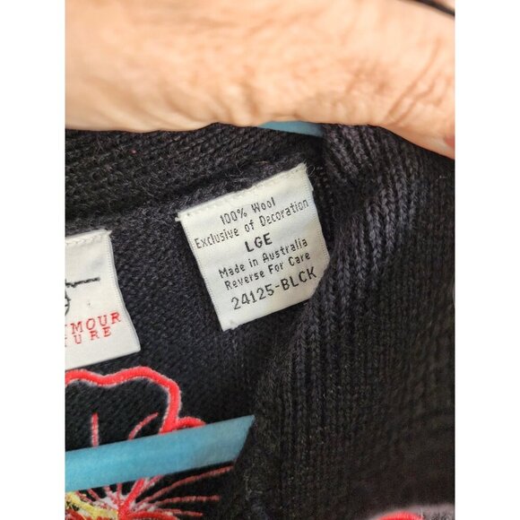 Vintage Jane Seymour Signatures 100% wool Embroidered Applique Coatigan Rare L - Picture 3 of 7